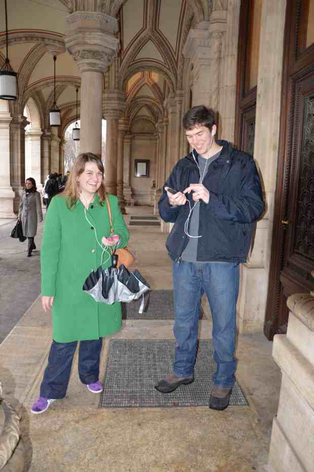 Listening to the Rick Steves' walking tour of Vienna. 