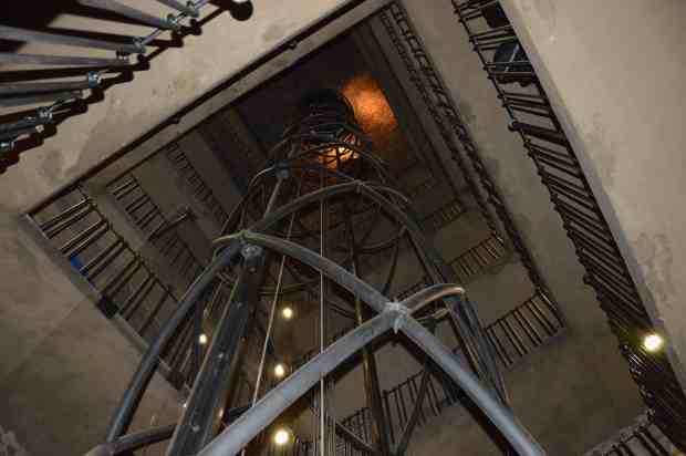 Way up to top of clock tower. 